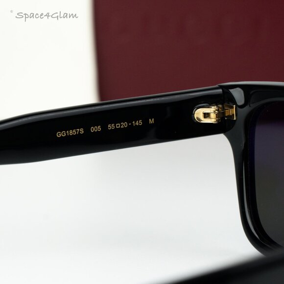 Gucci Men Sunglasses Black Grey Polarized Square GG1857S 005 NEW AUTHENTIC - Picture 7 of 11